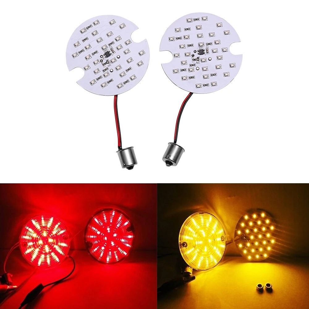 

Hot Sale 2X 27 SMD LED 1156 Rear Turn Signal Panel Light Bulb For Harley Davidson Amber/Red