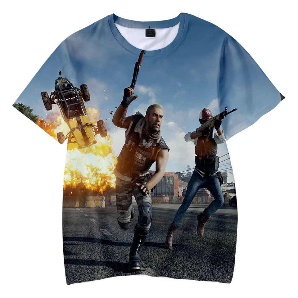 Модная детская футболка PUBG Game для мальчиков и девочек топы с 3d принтом Лидер