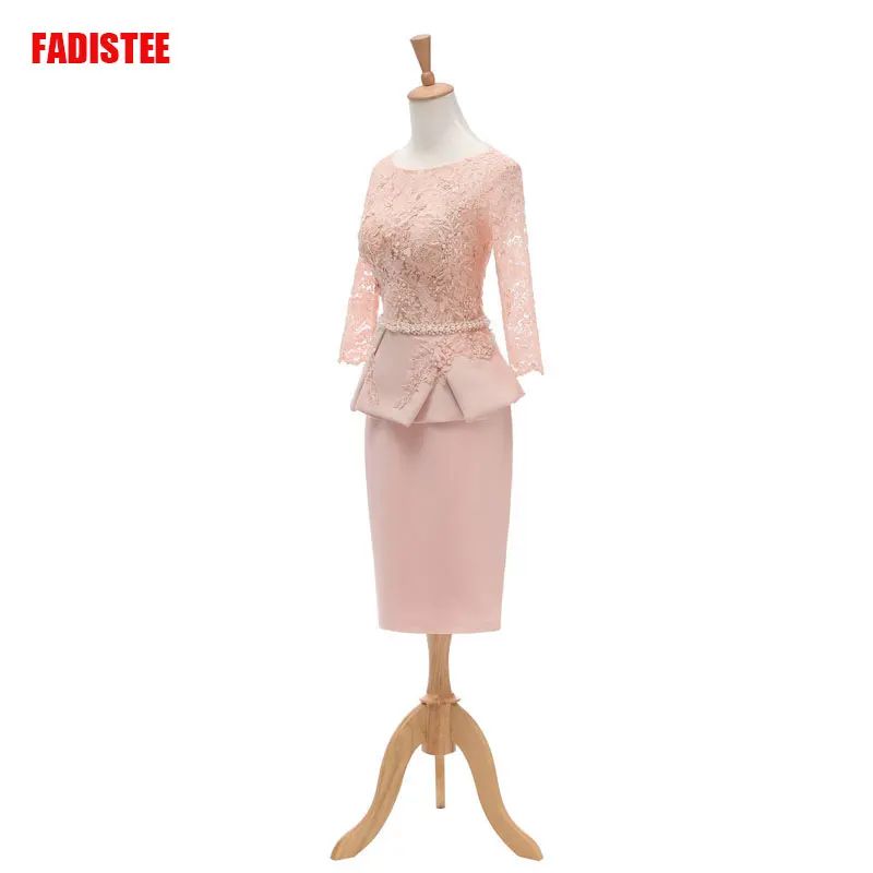 

FADISTEE New arrival elegant dress mermaid Mother of the Bride plus size vestido de noiva robe de mariee pearls short lace frock