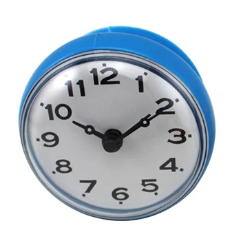 

AIMA 7cm Waterproof Kitchen Bathroom Shower Water Clock Suction Cup Sucker Wall Clock Blue
