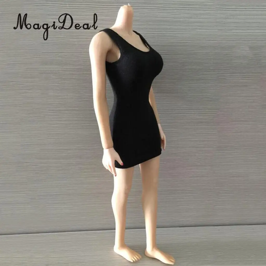 MagiDeal Fashion Cotton 1/6 Package Hip Vest Dress for 12 Inch Female Action Figure Body   Party Evening Clothes 4Colors