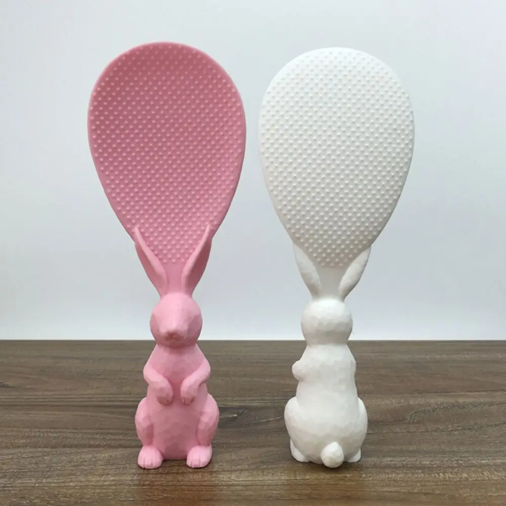 

Rabbit Shaped Standing Rabbits Rice Paddle NonSticky Spoon Health Plastic Cute
