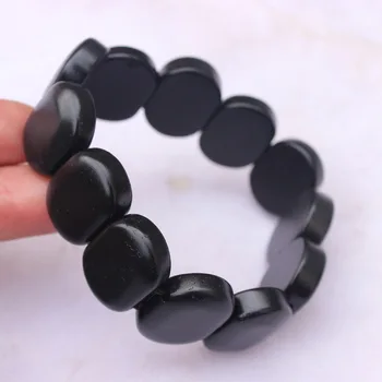 

1PCS Black Natural Stone Needle Bracelet Women Men Jade Bracelet Health Care Body Shaping Hand Chain Benefits For Body