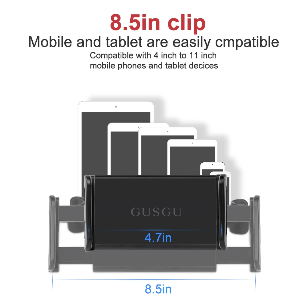 GUSGU Автомобильный кронштейн, держатель для телефона, универсальная подставка, вращение на 360 градусов, автомобильное заднее сиденье, многофункциональное крепление для телефона iPad