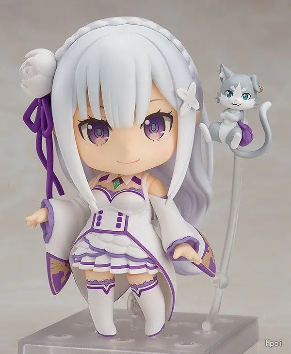 10 см аниме Re: жизнь в другом мире от Zero Nendoroid 751 Emilia Kawaii рисунки из мультфильма ПВХ Фигурки игрушки Аниме