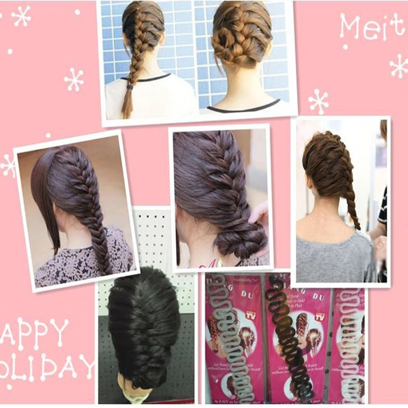 1Pcs Fashion Hair Braiding Braider Tool Roller With Magic Hair Twist Styling Bun Maker Hairdressing Accessories Styling Tools