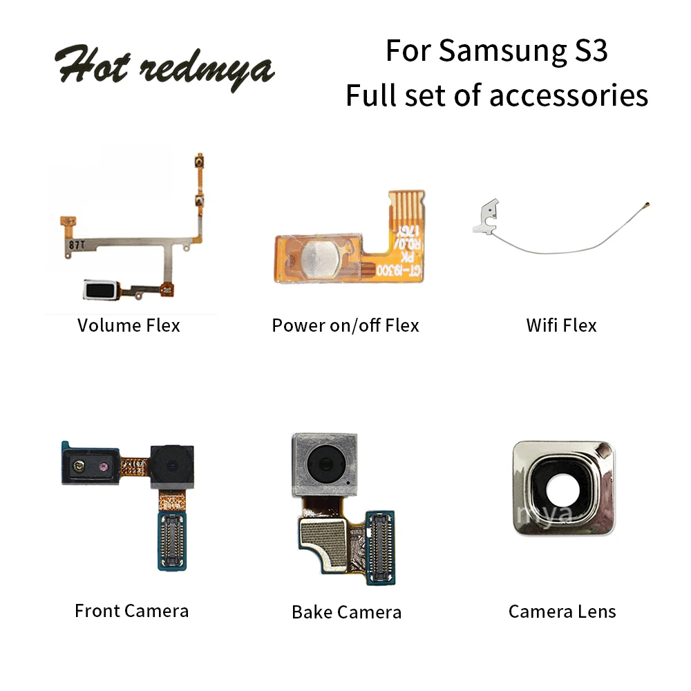 

Rear Back Camera For Samsung Galaxy S3 I9300 Camera Lens+Wifi Flex+Power on/off+Volume Mobile Phone Flex Cables Replacement