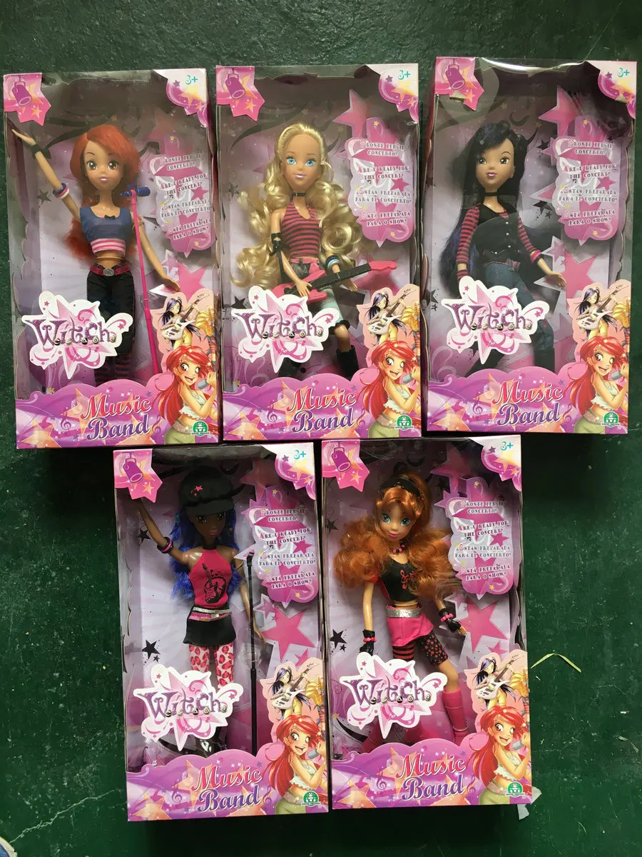 

RARE 5pcs Set of W.I.T.C.H. Music Band 32cm Doll Collection Girl Gift