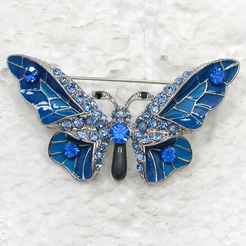 Buy 12pcs/lot Wholesale Rhinestone Enamel Butterfly