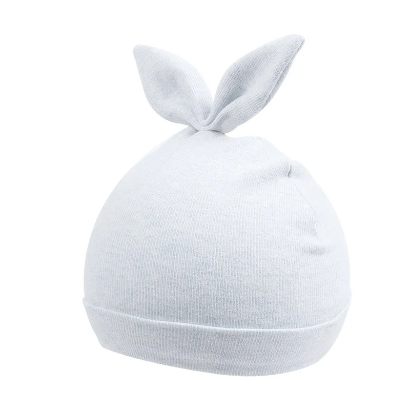 Cute Newborn Baby Beanie Hat Cotton Solid Newborn Boys Hat Bear Rabbit Ears Infant Girls Beanie Newborn Hat Spring Summer  (16)