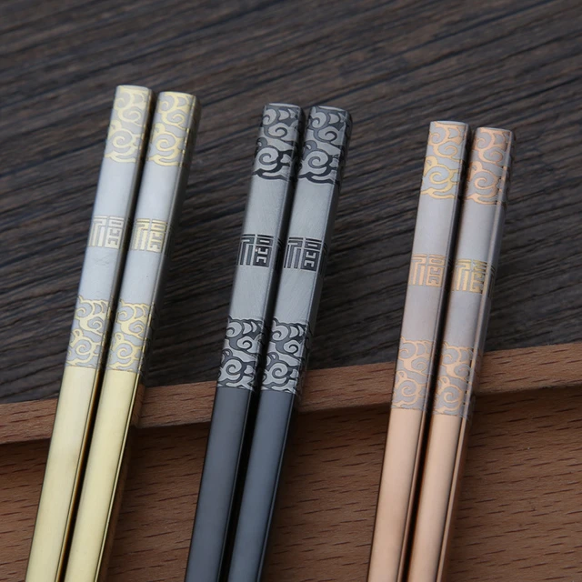 Luxury Laser Engraving chopsticks 304 stainless steel Japanese