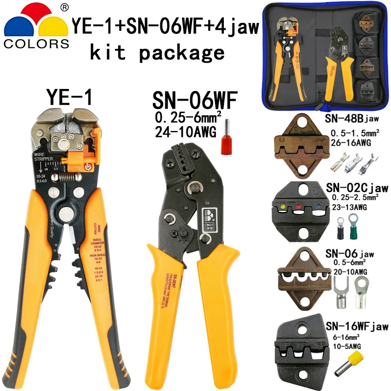 

SN-06WF crimping pliers kit Y1 multi-function wire stripper pliers SN-16WF/06/48B/02C jaw terminal box Combination clamp tools