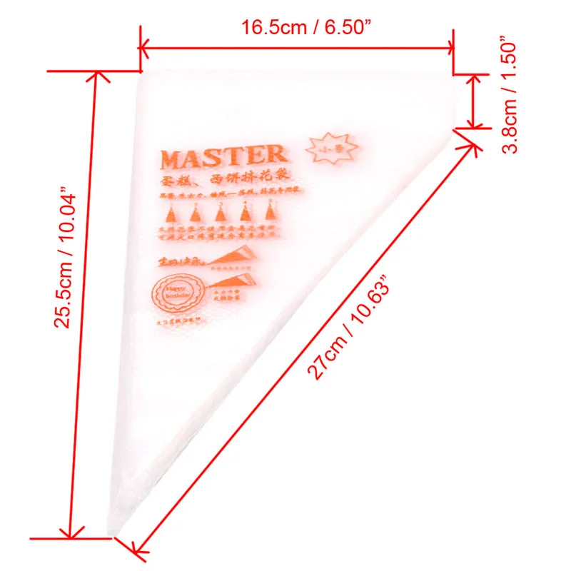 

100PCs/set Disposable Pastry Bags Cake Decoration Kitchen Icing Food Preparation Bags Cup Cake Piping Tools for Baking