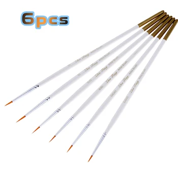 

Hot 6Pcs/Set Nylon Hair Round Paint Brush Hook Line Pen Artist Draw Painting Craft Art Pen