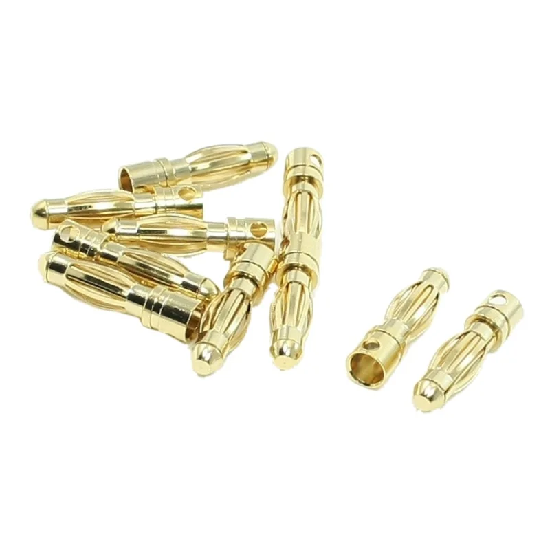 

10PCS Gold Tone 4mm Male Banana Plug Bullet Connector Replacements