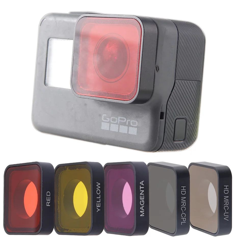 Для GoPro Hero 5 6 7 Объектив Камеры Красный Желтый Пурпурный звезда UV CPL ND 4 8 16 фильтр