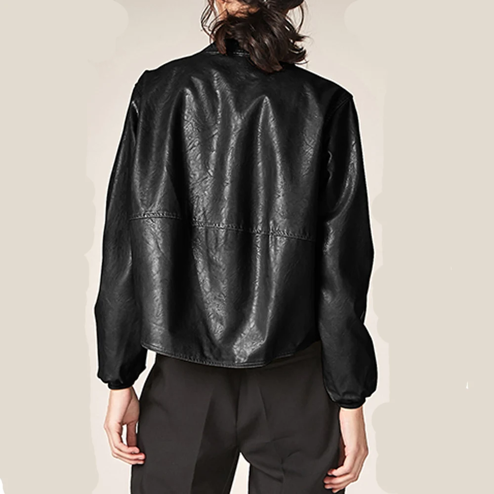 Кожаная куртка Женское пальто плюс большой размер Большая мотоциклетная куртка-бомбер женская негабаритная Байкерская женская верхняя одежда осенняя верхняя одежда