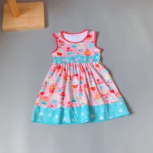 Baby Girls dress floral Flower boutique Infants toddler Kids ruffles big girl princess dresses frocks ice cream dress