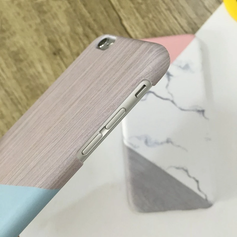 DOEES For iPhone 6 6s Case For iPhone 7 7 Plus Ultra Thin Cover For iPhone5 5s SE Case Marble Wood Patterned Coverage For iPhone 5