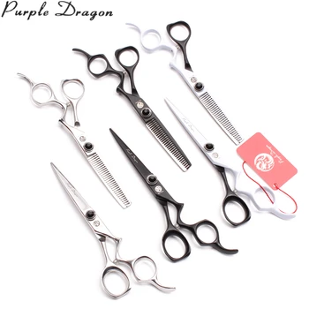 

5.5" 16cm 440C Purple Dragon Hairdressing Scissors Straight Shears Thinning Scissors Professional Hair Scissors Hair Salon Z9016