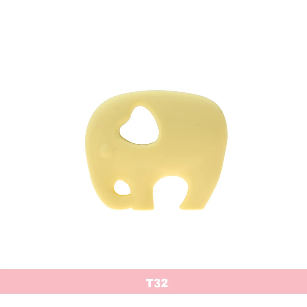 Happyfriends безопасная детская игрушка для прорезывающихся зубов с героями мультфильмов милый слон младенец изготовленное вручную кольцо ожерелье Прорезыватель дети силиконовые жевательные игрушки - Цвет: T32