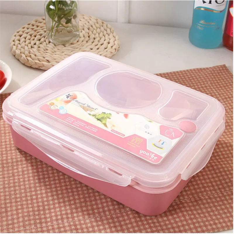 4 ячейки японские Bento Boxs прямоугольные контейнеры для пикника Ланчбокс