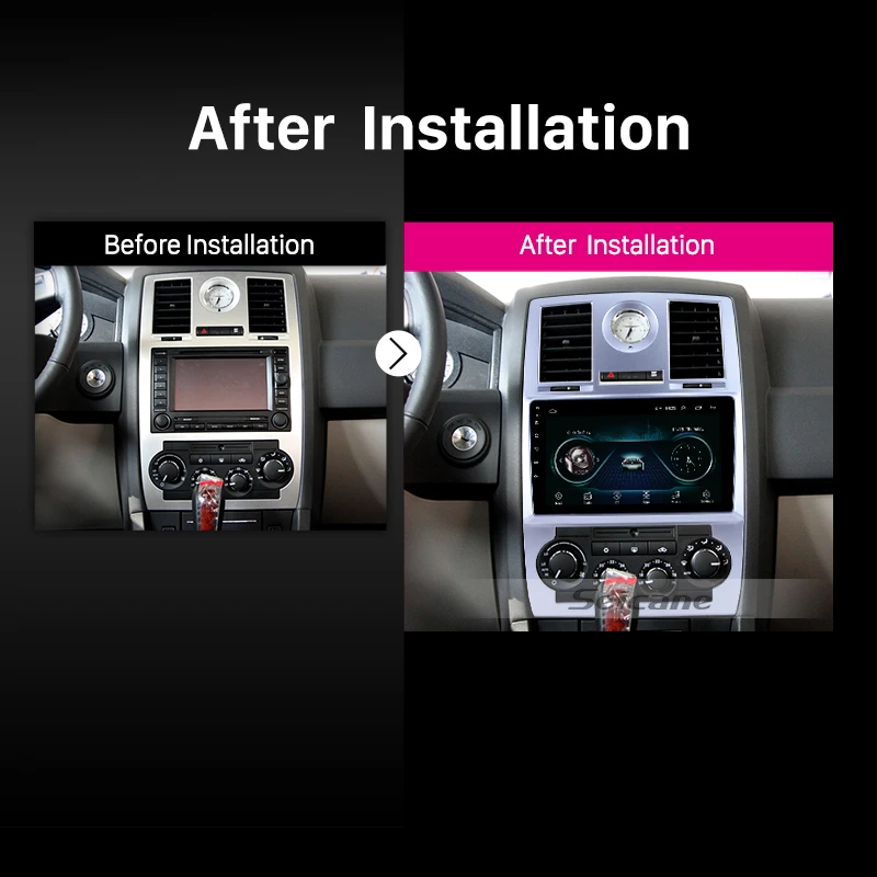 Flash Deal Seicane Android 8.1 2din Car GPS Head Unit Player For Chrysler Aspen 300C 2004 2005 2006 2007 2008 Quad-core Support OBD2 WiFi 5