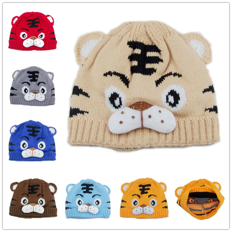 Bnaturalwell Baby tiger hats crochet hat animal design children tiger