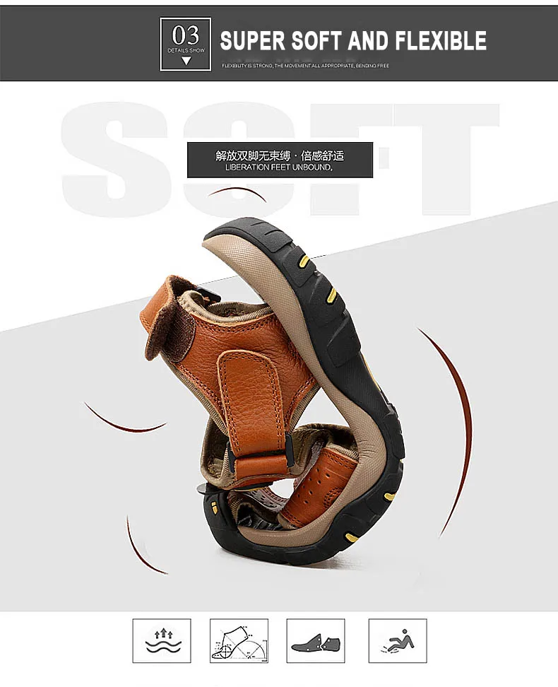 Men Summer Sandals Genuine Leather Casual Shoes Man Roman Style Beach Sandals Brand Men Summer Shoes Big Size 39-46 (10)