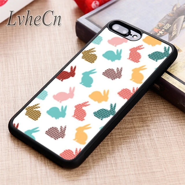LvheCn чехол для телефона с кроликами iPhone 5 6 6s 7 8 plus X XR XS max 11 12 Pro Samsung Galaxy S7 edge S8 S9 S10 |