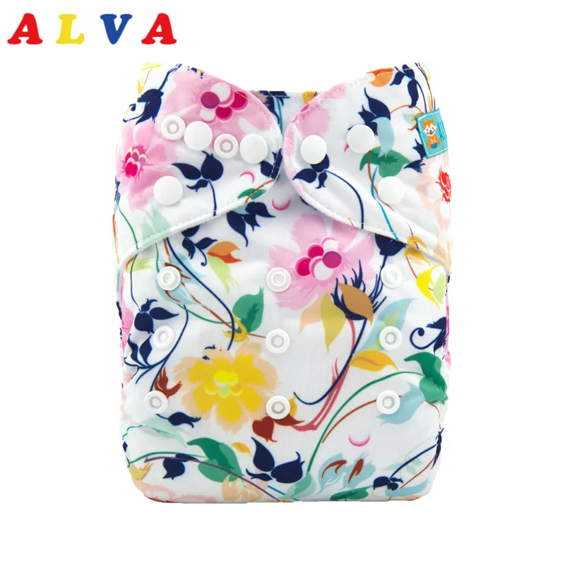 

New Arrival 2017 Alvababy Washable Cloth Nappy Double Row Snaps Reusable Diaper with Microfiber Insert