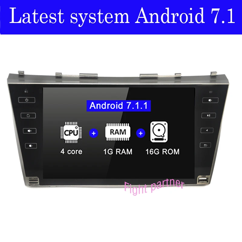 Заводская цена новейший android 7.1.2 автомобильный dvd-плеер gps навигация для Toyota Camry 40 2007-2011 четырехъядерный rom 16G 1024x600 HD
