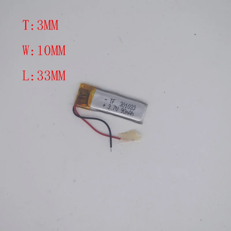 

3.7V Polymer Battery 301033 Micro Wireless QCY Jack J02 Bluetooth headset Q8 for 90mah