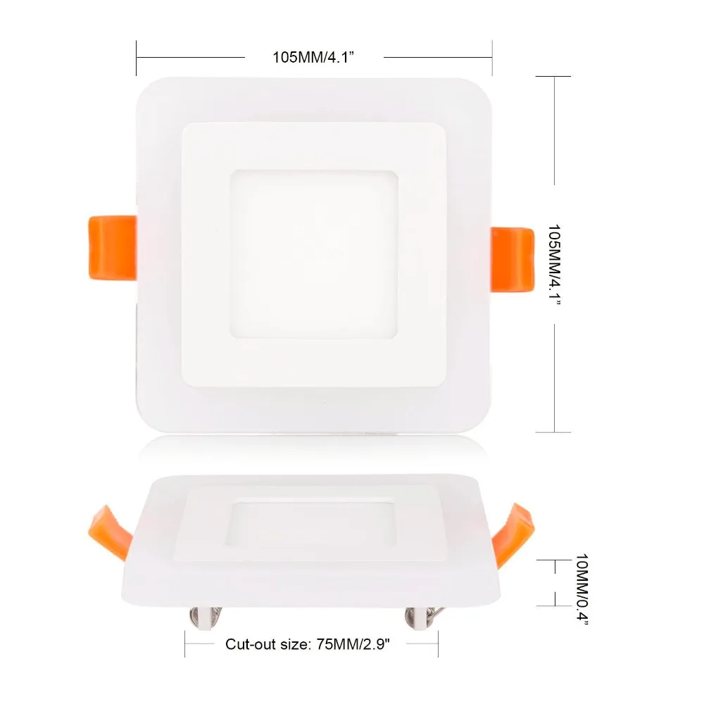 6W 9W 18W  RGBW Dual Color LED Ceiling Recessed Square Panel Downlight Spot Light Lamp For Home Office Club 100lumen/w 2x2 led drop ceiling lights