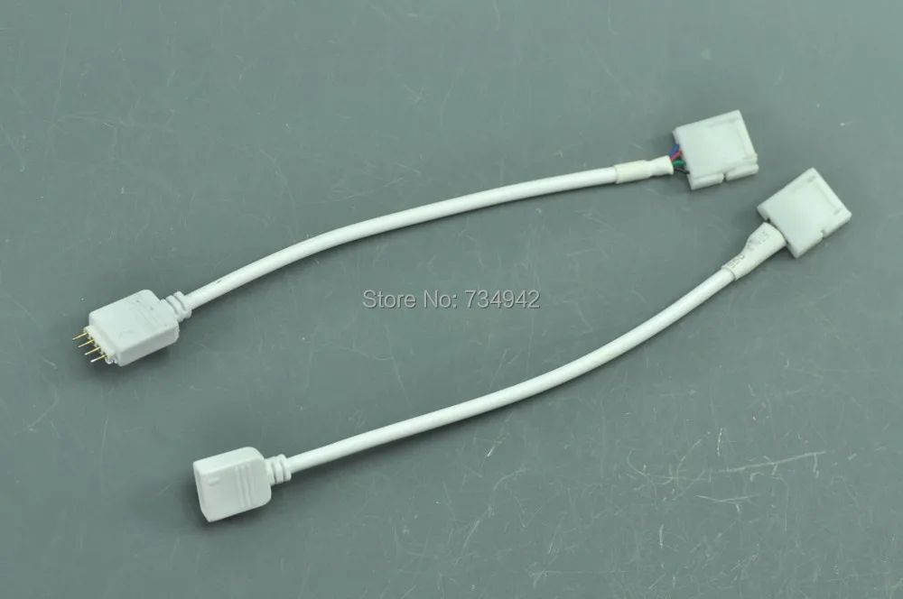 

10mm 4 Pin Male Connector for LED RGB Strip IR Remote Controller Connection Cable 16.5cm 6.5Inch
