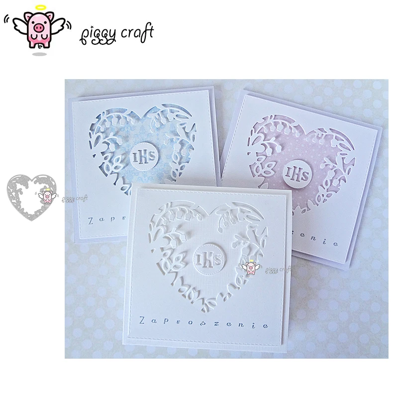

Piggy Craft metal cutting dies cut die mold Flower leaf heart frame Scrapbook paper craft knife mould blade punch stencils dies