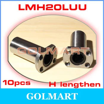 

10pcs LMH20LUU long H oval flange long type linear motion bearing for 20mm rail shaft