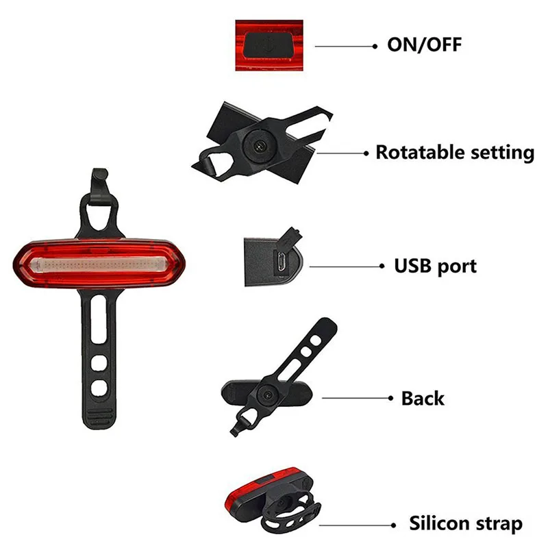 120 люменов, велосипедный светильник, светодиодный, задний светильник, USB, перезаряжаемый, водонепроницаемый, MTB, для шоссейного велосипеда, задний светильник, Аксессуары для велосипеда