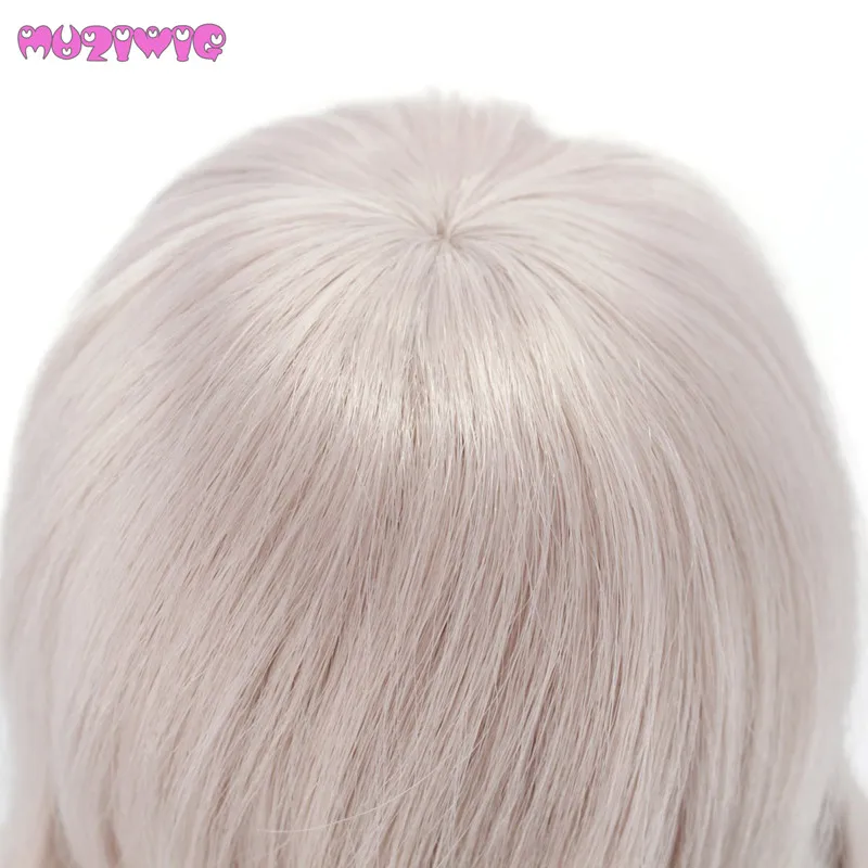 Термостойкие синтетические волокна Таро Молоко длинные вьющиеся волосы парик с челкой для Blyth куклы MUZIWIG