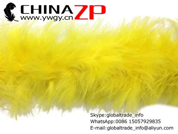Marabou Boa, 2 YARDS - YELLOW Marabou Feather Boa 25g
