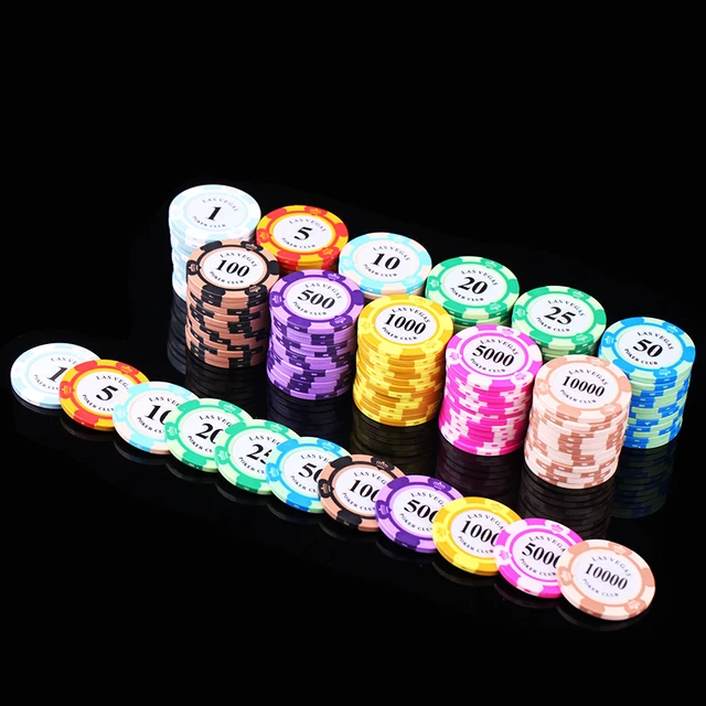 Poker Chips Metal 20PCS Poker Chips 14g Iron+Clay Coin Poker guard