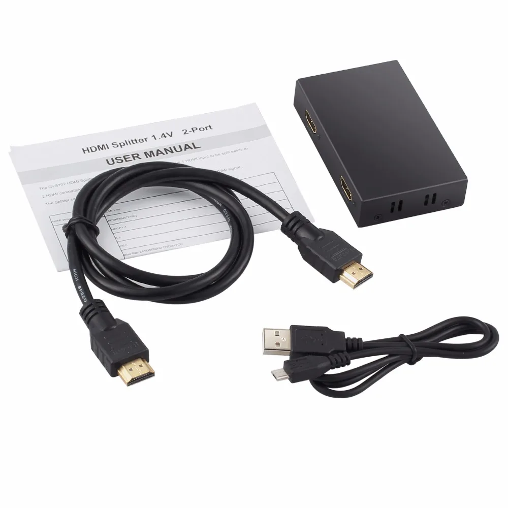 Neoteck 4K 1080P 3D HDMI сплиттер 1x2 концентратор 1 в 2 выход с м кабель конвертер Ver 4 сигнал