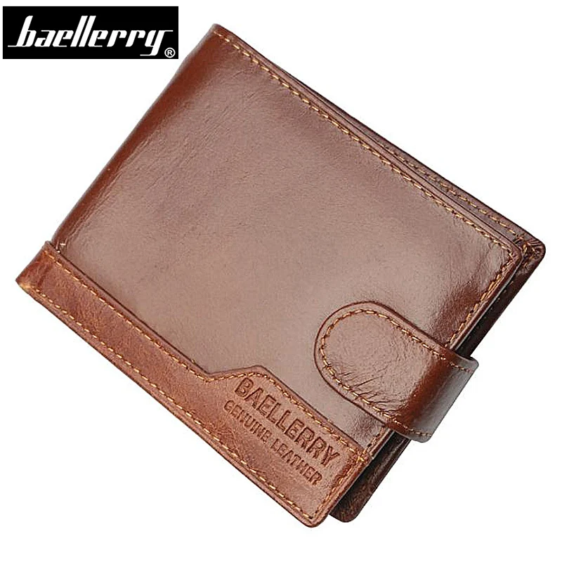 

Baellerry Genuine Leather Men Wallets Top Quality business Male Wallet Coin Pocket Real Leather Mens Purse card holder cartera