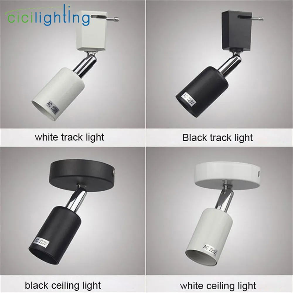 Us 3 99 Loft Minimalist E27 Track Light Universal Connector Direction Adjusted Rail Spotlights Ceiling Mounted Track Lighting Fixture In Track