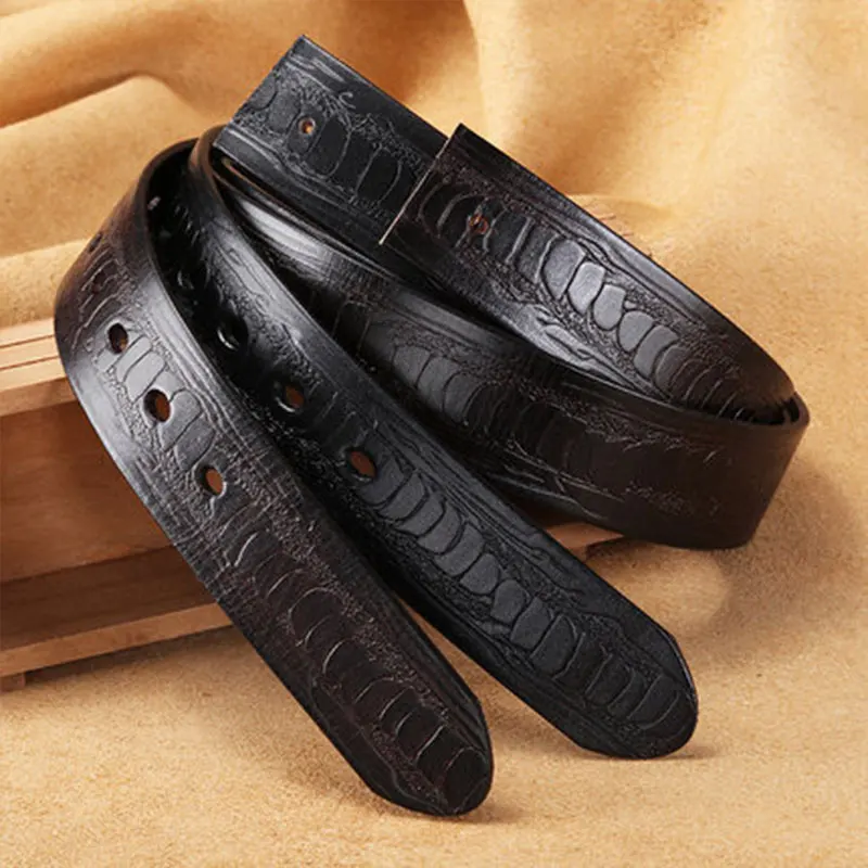 2017 punch Article headless belt man leather belt without buckle belt