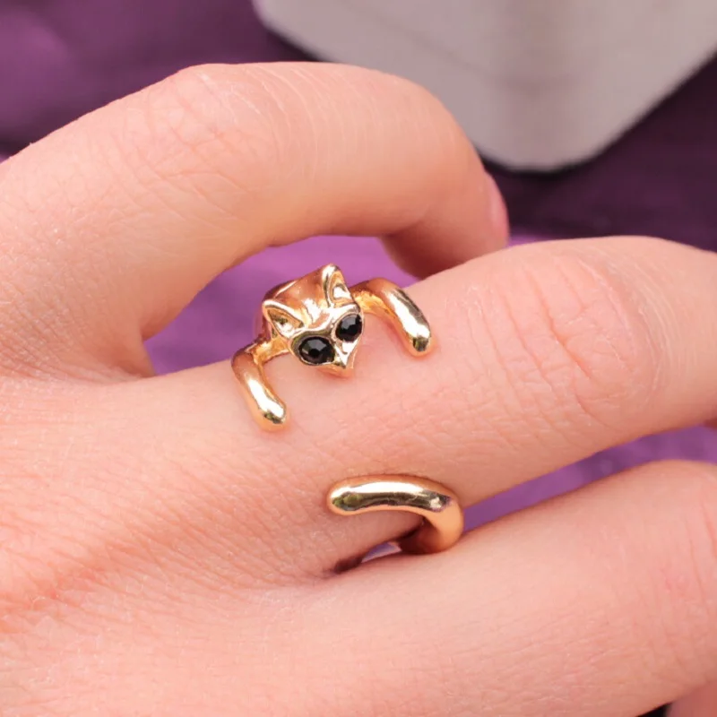 Бренд 2017 маленький кот модное кольцо Открытое милое животное сплав оптовая