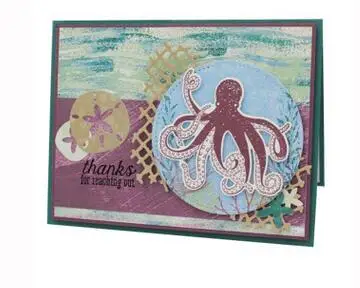 

Transparent Seal for DIY Clear Silicone Stamps Scrapbooking Card Making Undersea octopus PVC Rubber Stamps Metal Cutting Dies
