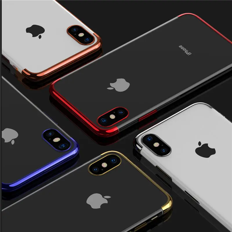 USLION Case For iPhone X XS MAX XR 6 6S 7 Plus 8 Case Plating Transparent Soft TPU For iPhone 5 5S SE Luxury Phone Case Capa USLION Case For iPhone X XS MAX XR 6 6S 7 Plus 8 Case Plating Transparent Soft TPU For iPhone 5 5S SE Luxury Phone Case Capa