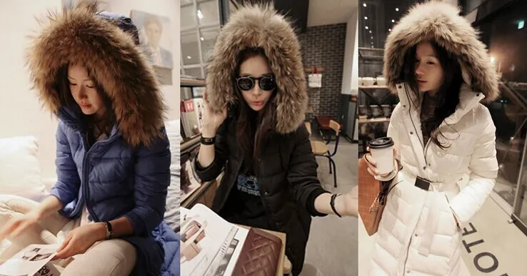 

2014 High Quality Hooded Collar Duck Feather down jacket Women's Medium-long Jacket for winter down coat + belt