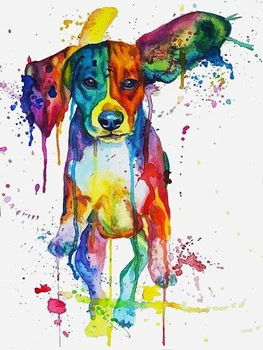 

Full Square/Round Drill 5D DIY Diamond Painting "Colored animal dog" Embroidery Cross Stitch 5D Home Decor Gift
